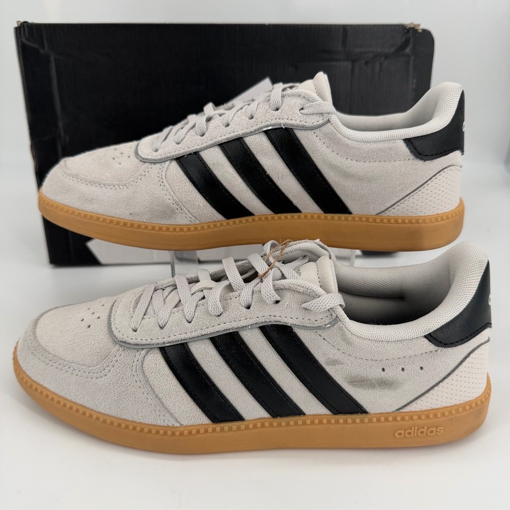 Adidas Breaknet Sleek Womens 8.5 Grey Black Gum Sole Sneakers JR0689